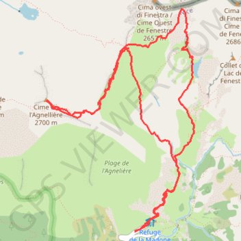 Madone de Fenestre, Cime de l'Agnelliere GPS track, route, trail
