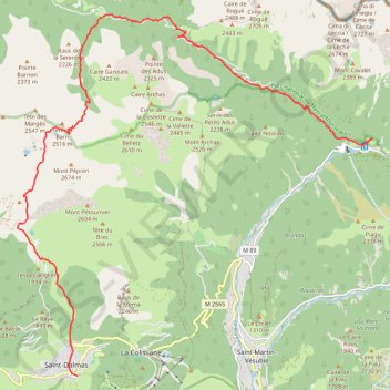 Randonnée Le Boréon Saint Dalmas de valdeblore GPS track, route, trail