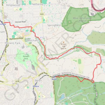 Belair National Park - Brownhill Creek GPS track, route, trail