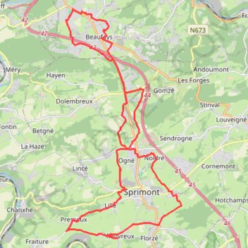 01/07/2023 Sprimont Beaufays GPS track, route, trail