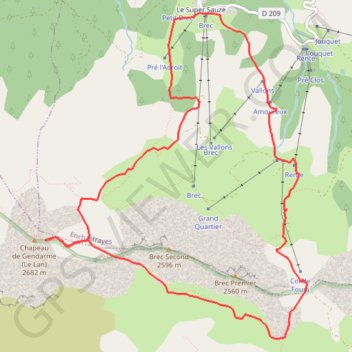 Chapeau de Gendarme Super Sauze GPS track, route, trail