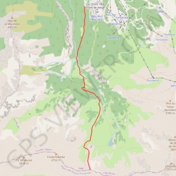 Col de l'ane depuis les Orres GPS track, route, trail