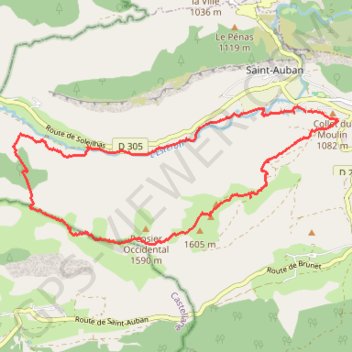 Saint Auban - Le Pensier GPS track, route, trail